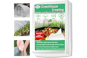 Xstronq 6.5FTx10FT Greenhouse Plastic Sheeting, 6 Mil Thick Clear Polyethylene Film, Waterproof Wind Frost Dust UV Resistant Green House Plastic Covering for Outdoor Plant, Garden, (6.5ft x 10ft)