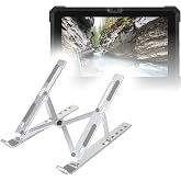 BoxWave Stand and Mount Compatible with Dell Latitude 7212 Rugged Extreme Tablet - Compact QuickSwitch Stand, Portable Multi Angle Viewing Foldable Riser - Metallic Silver