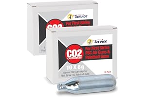 NUMBER 1 IN SERVICE 8 Gram CO2 Cartridges Unthreaded for Air Guns | Paintball Gun | Airsoft Air Pellet Guns and Pistols | Compatible with First Strike FSC, Co2 Cartridge for Self Defense Accessories