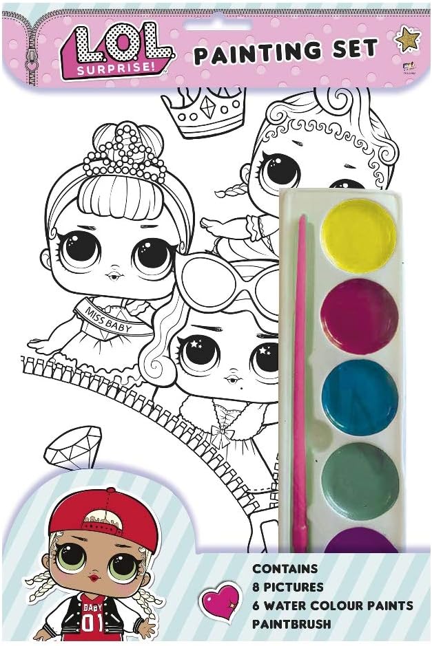 LOL Surprise Painting Set With Brush Paints & 8 Pictures To Paint