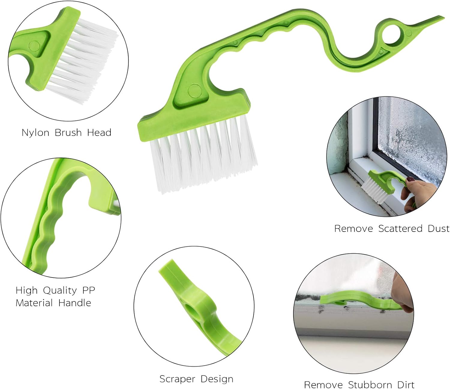 8 Pcs Window Hand-held Cleaning Brush, Door Window Groove Gap Cleaning Tools Microfiber Duster & Washable Crevice Track Cleaning Brush, for Shutter/Keyboard/Air Conditioner/Car Vents/Dust Removal: Kitchen & Dining