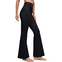 BUBBLELIME 73,7 cm/78,7 cm/83,8 cm/88,9 cm/88,9 cm 3 stili da donna Bootcut pantaloni da yoga base/tasche posteriori/gamba dritta allenamento pancia controllo flare, Gamba dritta_olivegray, M
