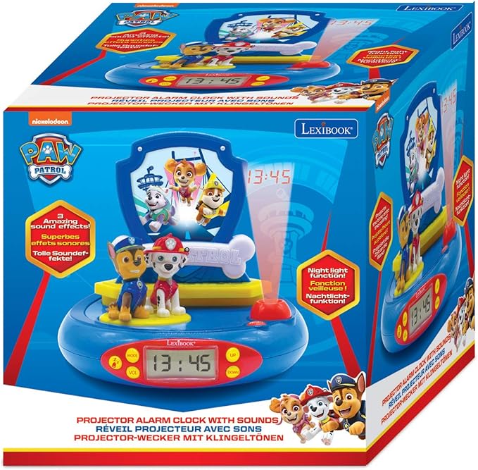 Patrulla Canina Paw Patrol Chase Reloj proyector, Luz de Noche ...