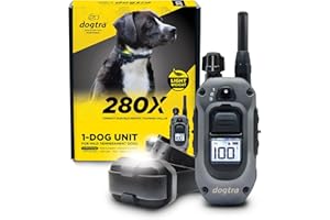 Dogtra 280X E-Collar with Remote [New Edition] 10 lbs+, 1/2 Mile Range, LED Light, 100 Levels of Precise Control for Stubborn Dogs, Waterproof, Boost for Quick Recall, Vibration, Safety Lock & Tone