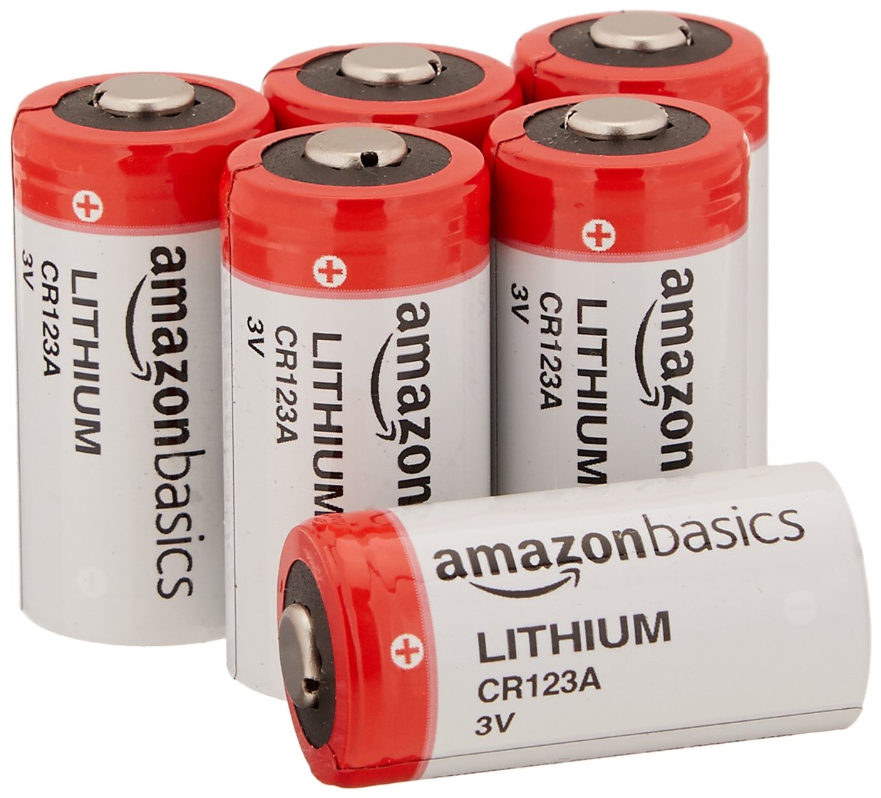 AmazonBasics Lithium CR123a 3 Volt Battery - Pack of 6