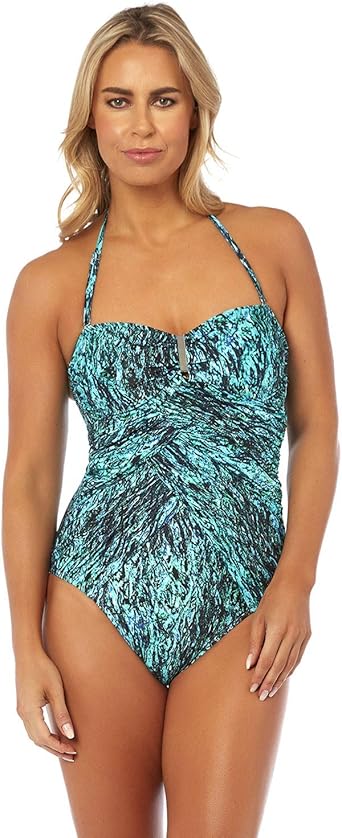 black bandeau swimming costume