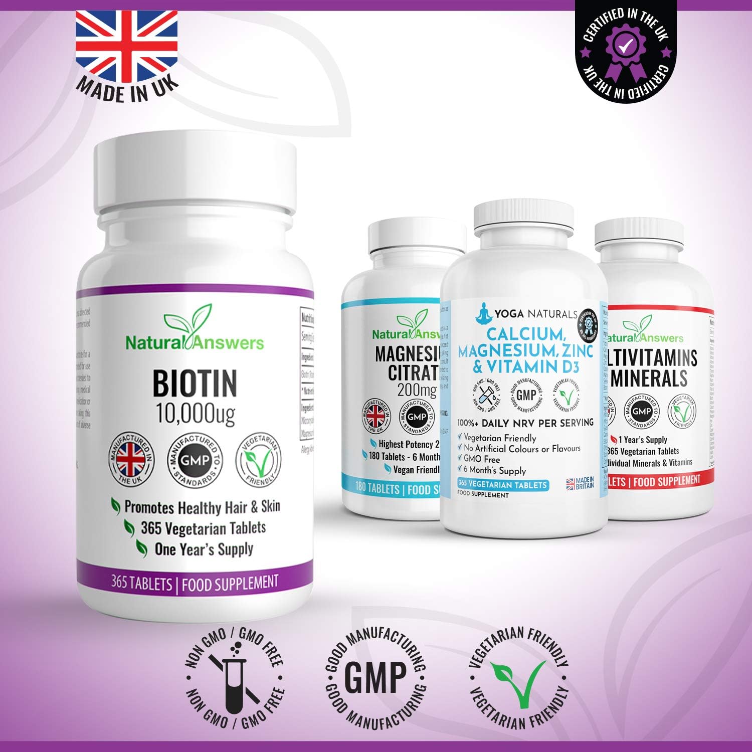 365 Biotin Hair Growth Tablets (1 Years Supply), Vegetarian 10,000UG Vitamin B7 Supplements for Men and Women Healthy Hair - Image 5