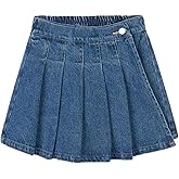 TIBE PINCESS Girls Denim Skirt Summer Vintage Pleated Kids Skirt Shorts Children Uniform Skirt Jeans Skorts