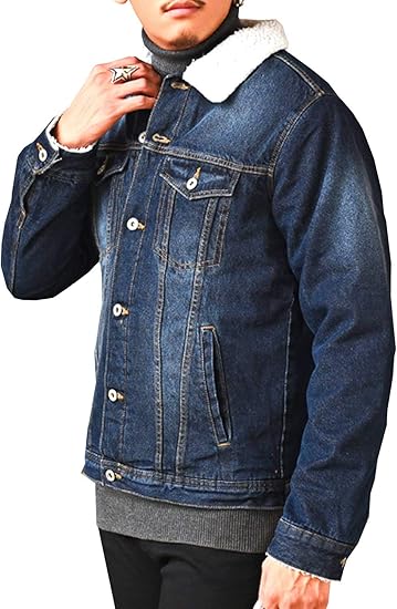 Amazon Lux Style ラグスタイル デニムジャケット メンズ 裏ボア Gジャン ブルゾン 中綿 暖 コート ジャケット 通販