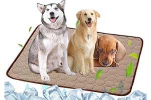 SOMOYA Dog Self Cooling Mat Pet Washable Summer Pads Breathable Pet Blanket Hot Weather Sleeping Kennel Mat,Ice Silk Sleep Mat Pad Non-Toxic Breathable Sleep Bed for Large Dogs Cats No Water