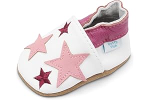 Dotty Fish Unisex Baby & Kids Soft Leather Barefoot Shoes – Boys & Girls Crib Shoes, Infant & Toddler, Non-Slip, Lightweight, Flexible, Elasticated Ankles, Podiatry Approved, British Brand– 0-5 Years