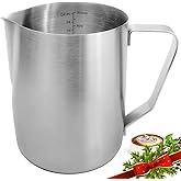 Large Milk Frothing Pitcher 30oz/900ml Stainless Steel Milk Frother Cup, Large Stainless Steel Milk/Coffee/Cappuccino/Latte Art Barista Steam Jug Cup For Coffee Lover, Home, Office & Kitchen Used
