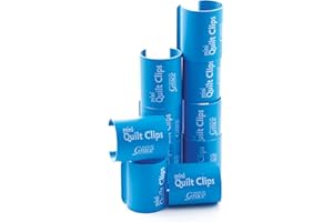 THE GRACE COMPANY Grace Start-Right Quilt Clips | Rail Quilt Clips | Fabric Management for Rolling Rail Frame or Hand Quilting (Blue 1.5" Diameter)
