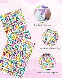 Uniclife 10 Sheets Letter Stickers, 1260 Pcs