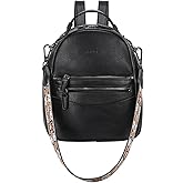 RAVUO Mini Backpack for Women, Small Leather Backpack Purse Fashion Handbag Convertible Ladies Trendy Shoulder Bag for Work,Travel,Black