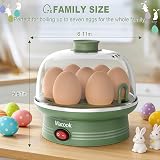 Macook Egg Cooker & Steamer 7 Egg Capacity 350W Green with Tray view 6
