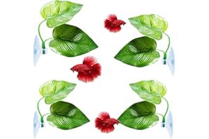 CousDUoBe Betta Fish Leaf Pad - Improves Betta's Health by Simulating The Natural Habitat（ Double Leaf Design, one Big and one Small ）