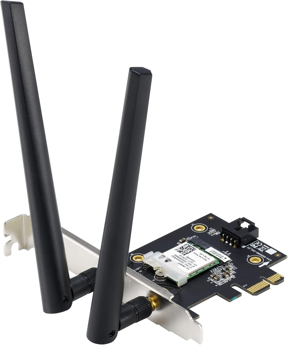 ASUS PCE-AX1800 WiFi 6 PCIe Card Bluetooth 5.2 1800Mbps 2 Antennas WPA3