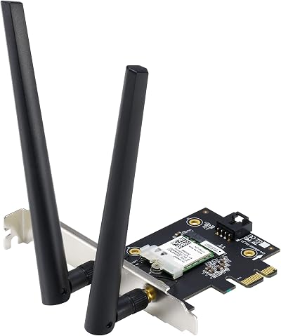 ASUS PCE-AX1800 WiFi 6 PCIe Card Bluetooth 5.2 1800Mbps 2 Antennas WPA3
