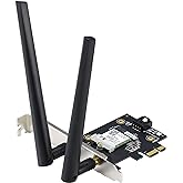 ASUS AX1800 PCIe WiFi Adapter (PCE-AX1800) - WiFi 6, Bluetooth 5.2, Ultra-Low Latency Wireless, 2 External Antenna, Supporting Total Data Rate up to 1800Mbps, WPA3 Network Security, OFDMA and MU-MIMO