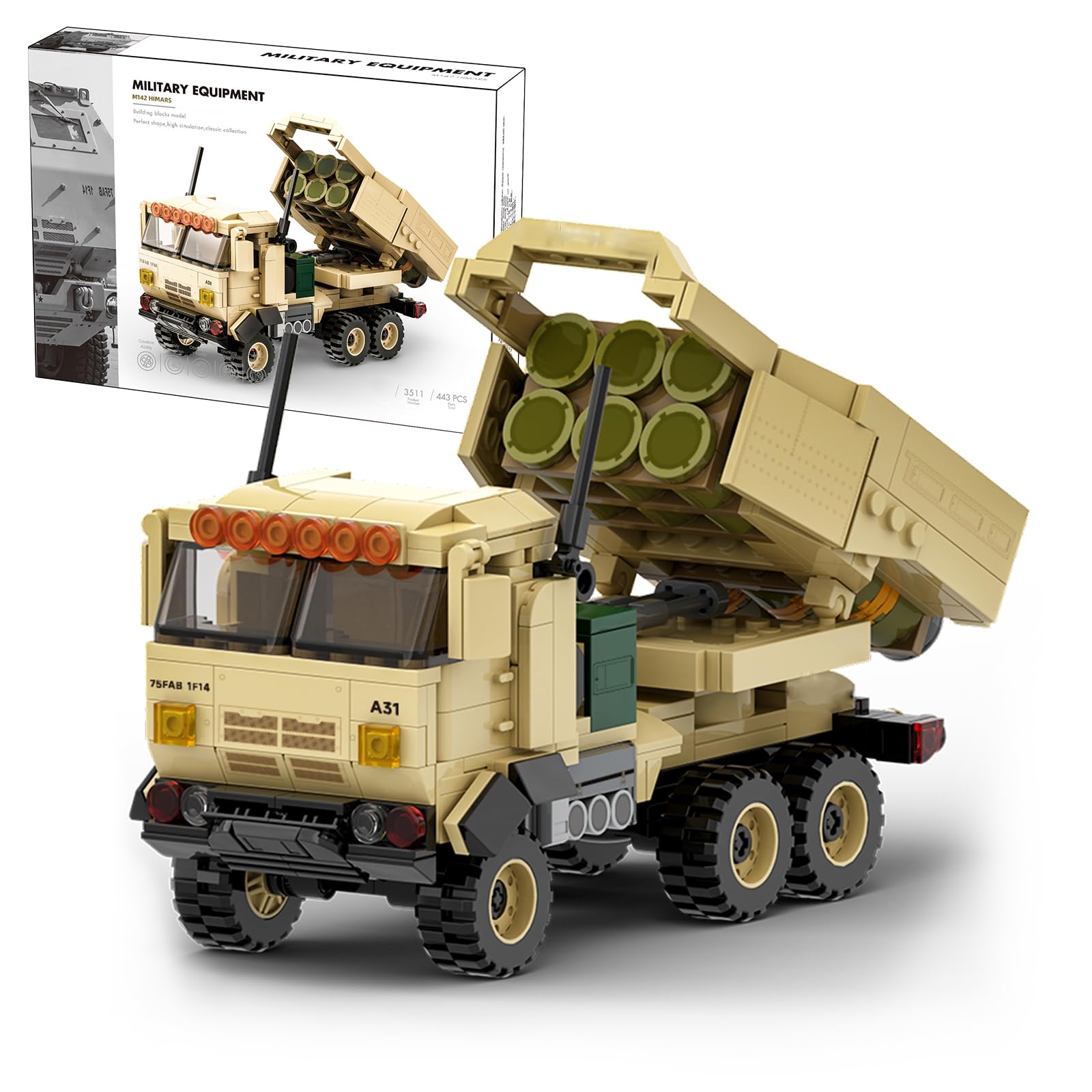 MEIEST Military Vehicle Building Blocks Sets,Armored Model Brick Set Highly Detailed Set for Military Enthusiast, Teens and Adults (M142 HIMERS) โ image 1