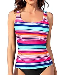 Aqua Eve Tankini Tops for Women Swimwear Top Only
