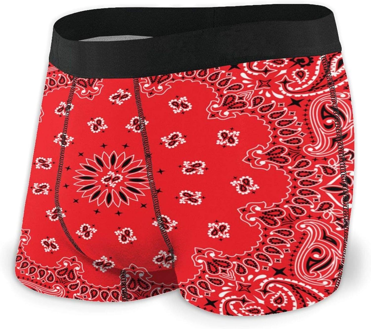 Kimisoy Bandana Colorful Red Underwear for Men Comfortable Boxer Briefs