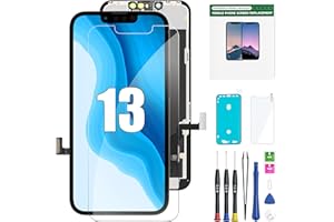 EXW iPhone 13 Screen Replacement 6.1" Full HD LCD Display Digitizer, Quality Touch Screen with Repair Tools, Waterproof Seal & Protector – Compatible with A2633 A2482 A2631 A2634 A2635