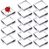 Xaajooio 16 Pcs Clear Acrylic Display Blocks 2 x 2 x 0.8 Inch Polished Square Acrylic Cube Jewelry Display Stand Holder Base for Ring Showcase, Collectibles, Figurines