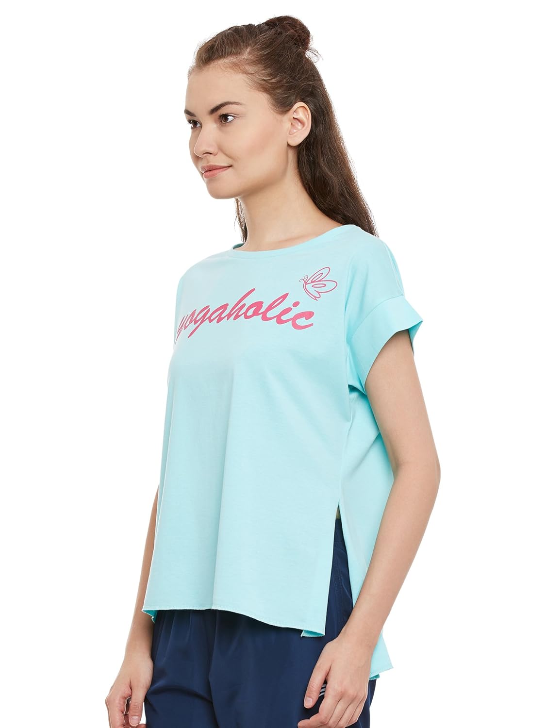 perf rush cotton regular fit yoga nep tshirt for women