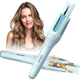 Auto Hair Curler, Automatic Curling Iron Wand with 4 Temperatures &amp; 3 Timers &amp; LCD Display (Light Blue)