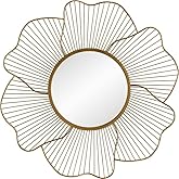 Uttermost Blossom Steel and Glass Gold Floral Mirror 09912