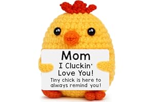 BDAYPTION Gifts for Mom Birthday from Daughter Son, Birthday Card Decorations Mom Gifts for Mommy Mother in Law Bonus Step Mothers, Mothers Day Christmas Funny I Love You Mum Present Handmade Crochet Chicken