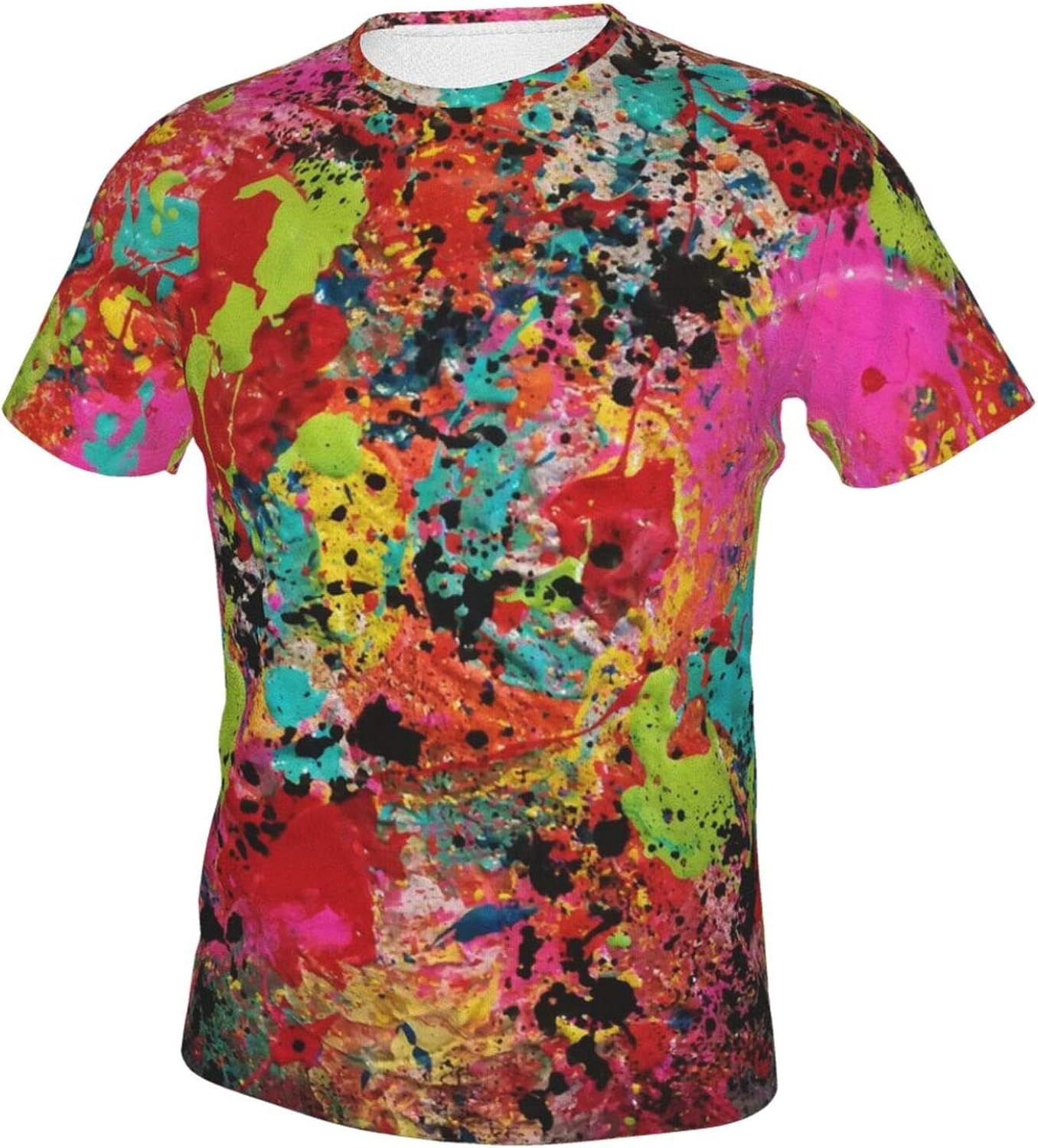 Colorful Paint Splatter Graphic Shirts for Men Funny Short