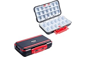 UNYLE Fishing Lure Boxes Waterproof, Adjustable Double-Sided Fishing Tackle Box Organizer, Tackle Boxes with Dividers, Premium Tackle Storage 8.46" x 6.1" x 2"
