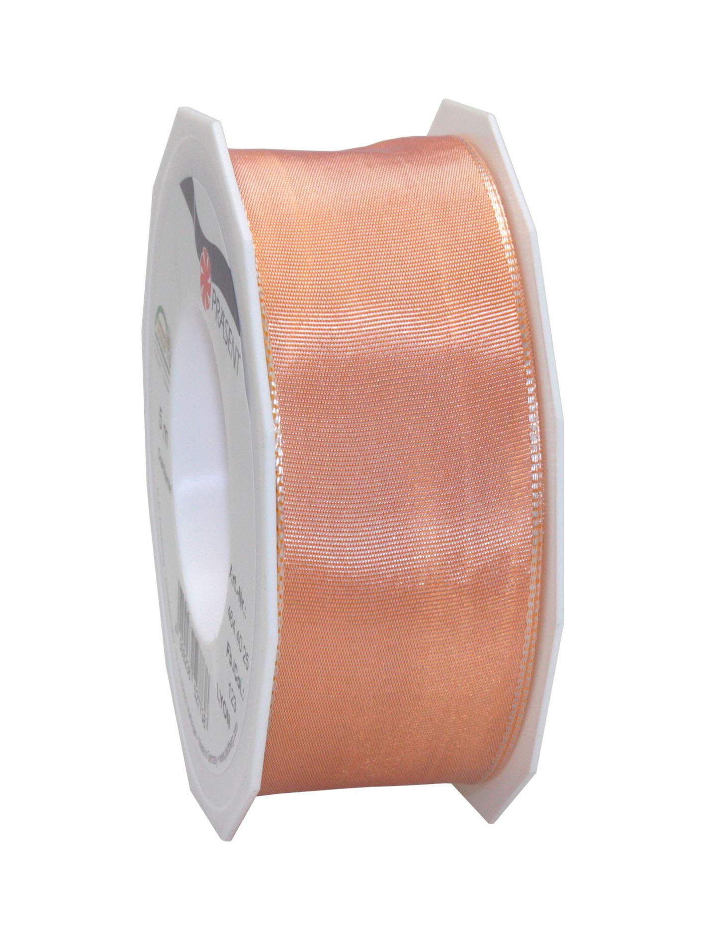 Präsent - Lyon Wired Taffeta Ribbon Apricot 40 mm Width, 25 m Length