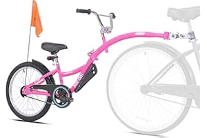 KaZAM Co-Pilot Bike Trailer - 20 Inch Bike Trailer with Adjustable BMX Stem and Handlebar - Lightweight Aluminum Frame and Padded Saddle for Cycling - Perfect for Family Rides