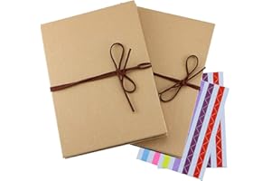 Twdrer Lot de 2 albums photo à couverture rigide pour loisirs créatifs, album de scrapbooking, collection de photos en papier