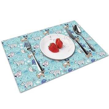 Amazon Com Coolfun Blue White Fox Owl Themed Print Pattern 4