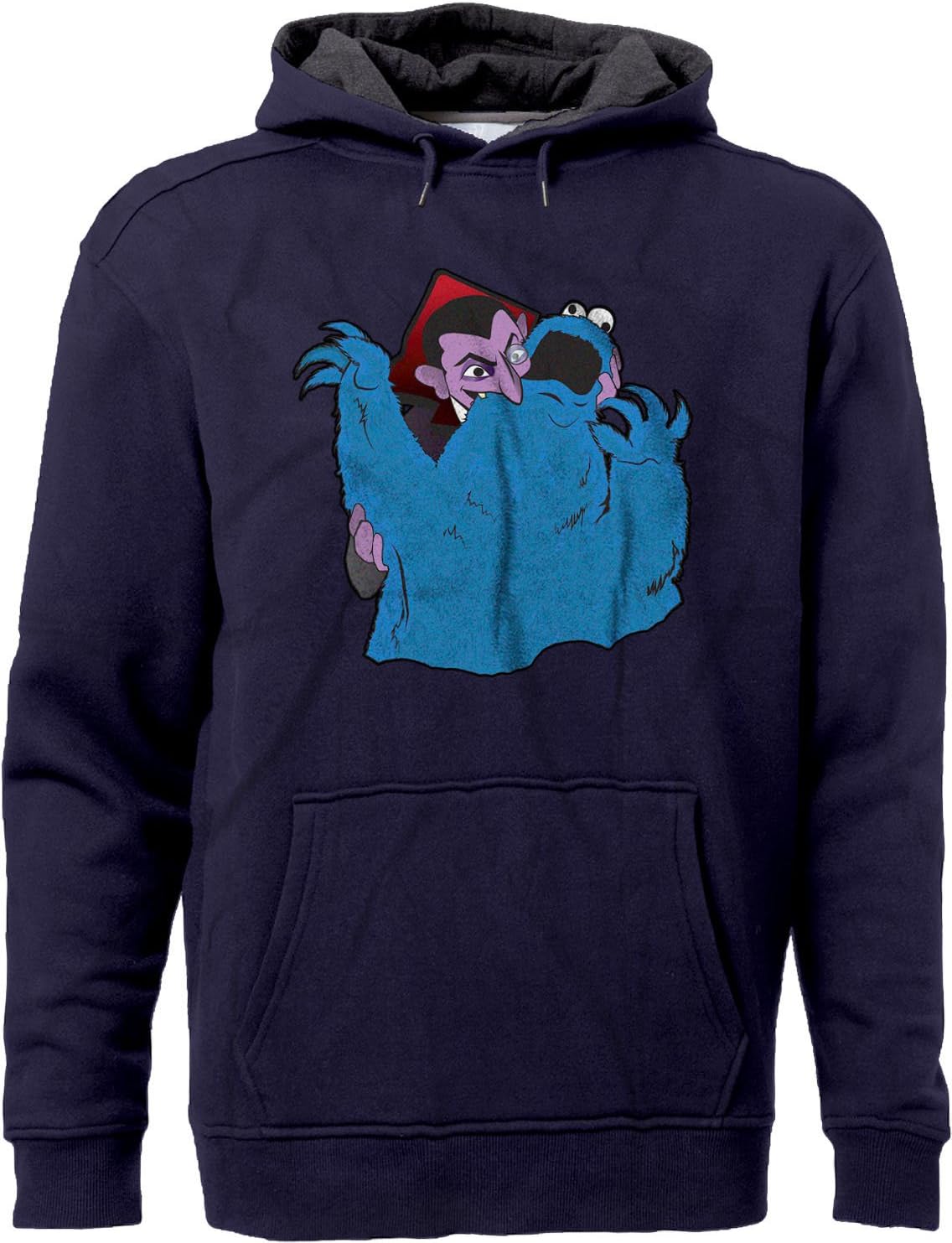 BSW Men's The Count Bites Cookie Monster Sesame Premium Hoodie XS Navy/Charc