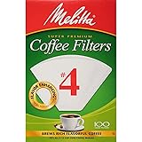 Melitta Cone Coffee Filters, White, No. 4, 100 count
