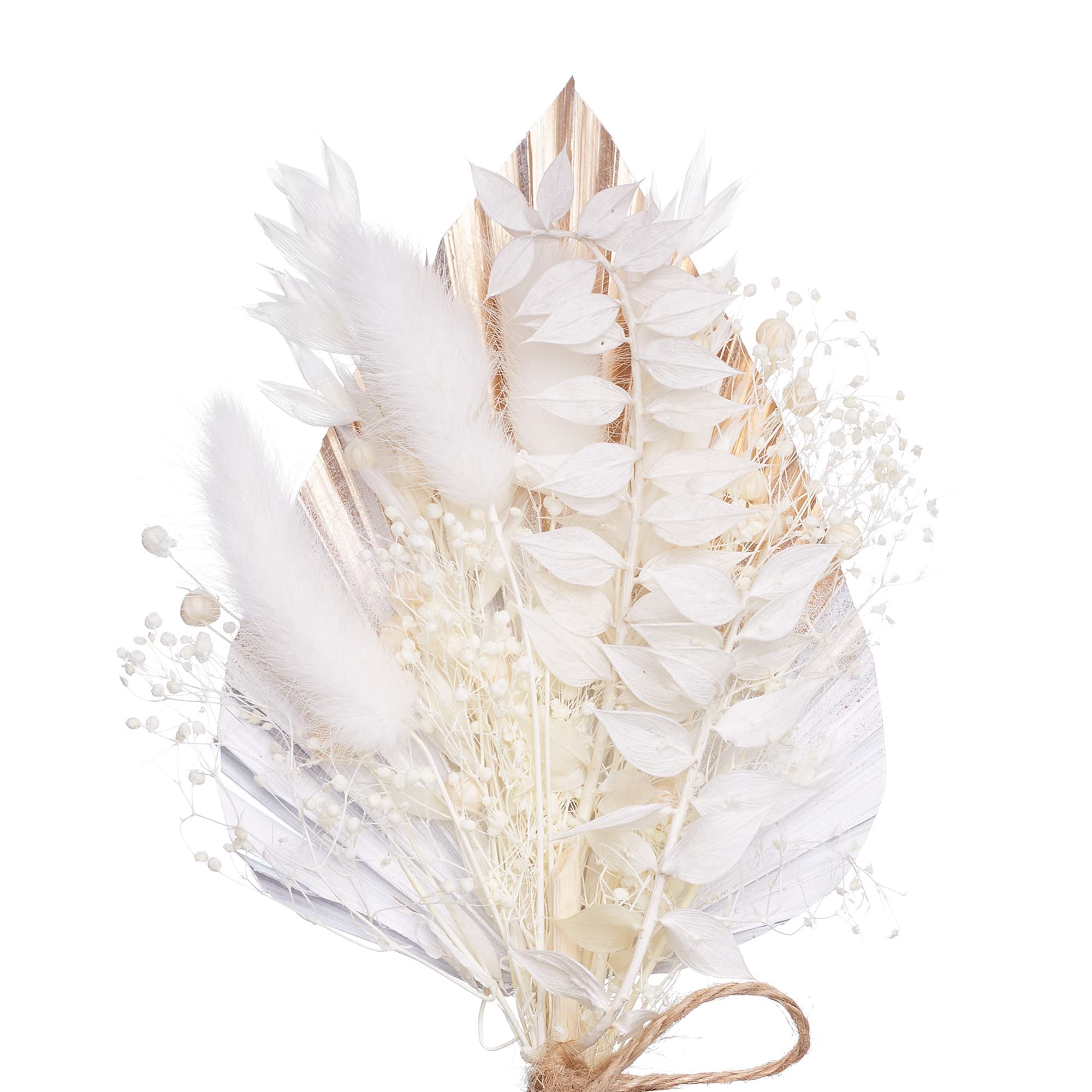 The Baked Studio - Dried Flowers For Cakes Decoration And Crafts With A Gold & White Ombre Palm Spear (Gold & White)
