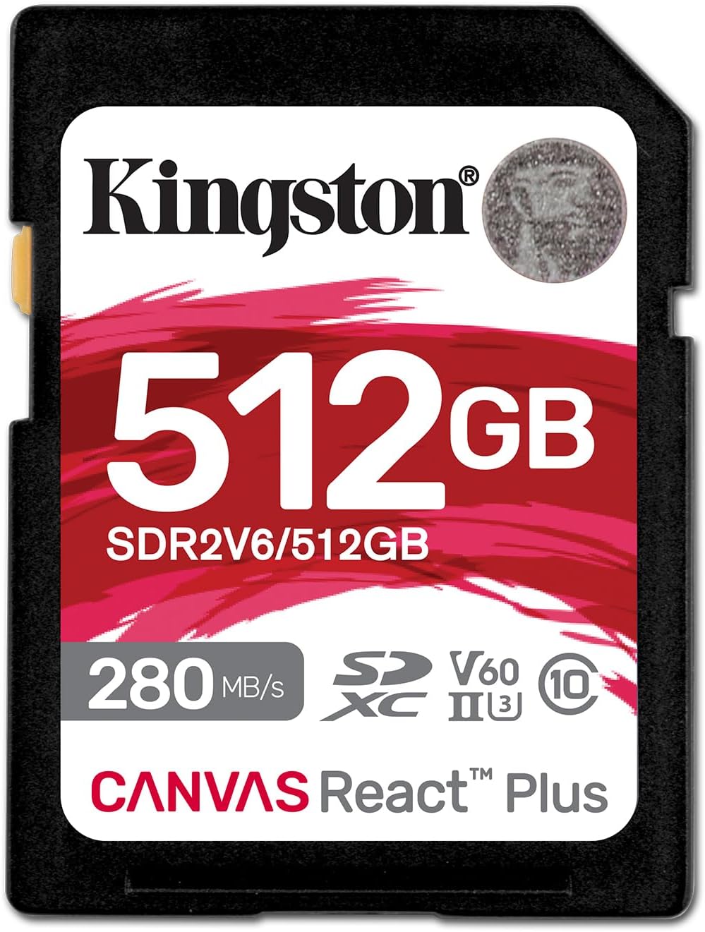 Kingston Canvas React Plus V60 SD 512GB SDXC UHS-II 280R 150W U3 V60