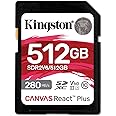 Kingston 512GB Canvas React Plus SD Card | Up to 280MB/s | High Performance Photography | Class 10 UHS-II U3 V60 | SDR2V6/512GB