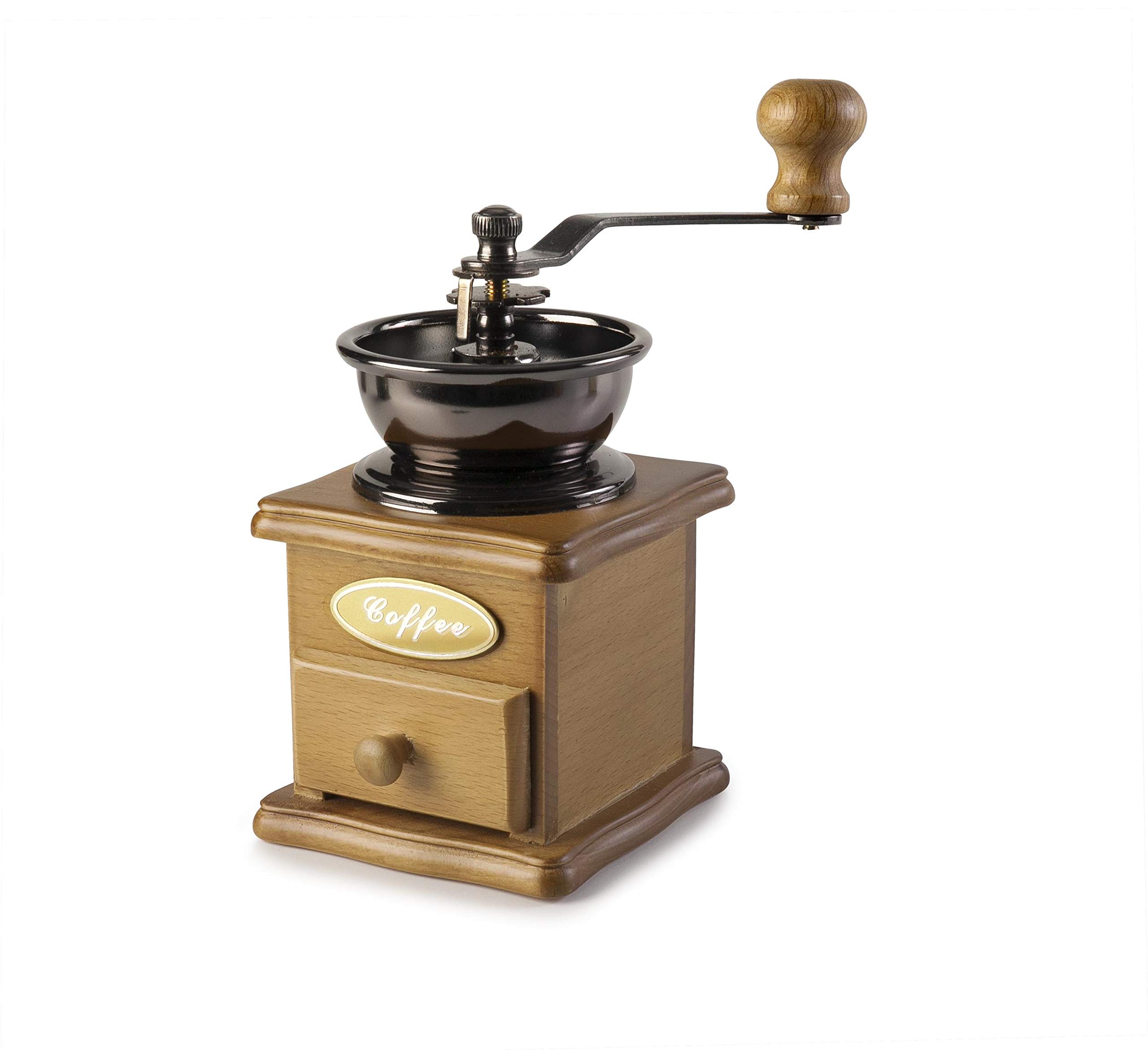 IBILI Adjustable Coffee Grinder, Wood and Steel, Light Brown, Retro