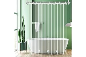 UFRIDAY Clear Shower Curtain Liner PEVA, Extra Long Bathroom Curtain Waterproof with 5 Magnets Bottom, for Home/Hotel, 72 x 7