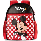 Disney Mickey Mouse Boys Backpack for Elementary Kindergarten, Medium 12L | Water-Stain-Tear-Resistant Fabric, Lightweight 350g, Ergonomic Padded Adjustable Straps, Chest Strap Support, Large Capacity