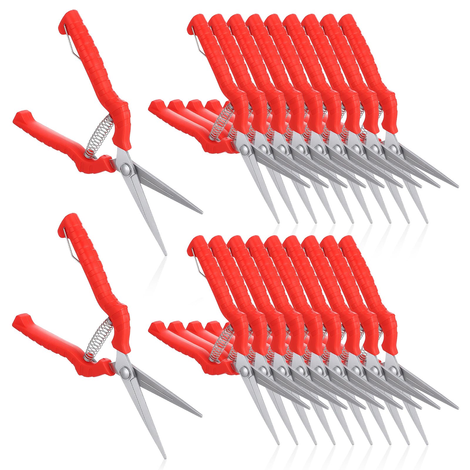 Photo 1 of 20 Pcs Pruning Shears Bud Trimming Scissors Bulk 8 Inch Pruning Shears Garden Scissors for Precise Cut Bonsai Gardening Hand Pruner with Straight Stainless Steel Blade Pruning Snip for Flower Plant, R