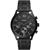 Fenmore Midsize Multifunction Black Stainless Steel Watch