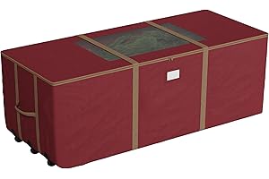 Elf Stor 83-DT5172 Premium Red Rolling Duffle Style Christmas Storage Bag-Holds Trees up to 12 Feet, Foot